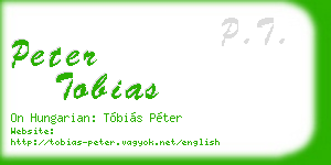 peter tobias business card