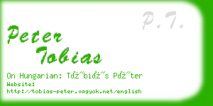 peter tobias business card